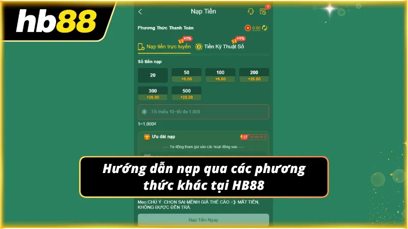 Tổng hợp hướng dẫn cách cấp vốn qua nhiều phương thức khác nhau tại nhà cái